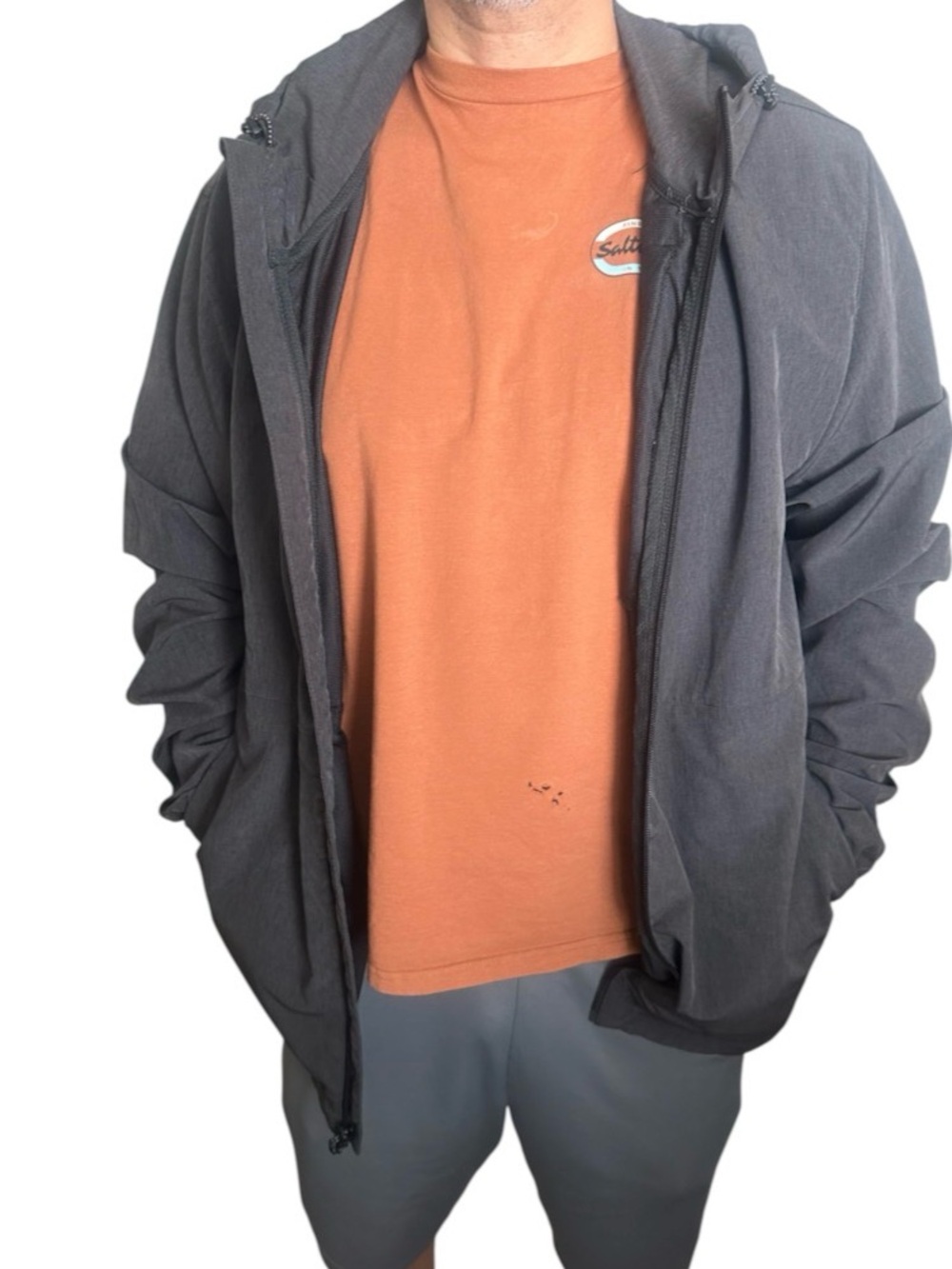 Rip Curl Elite Anti Series Water Repellent Hooded Jacket SIZE XXL PREOWNED GRAY